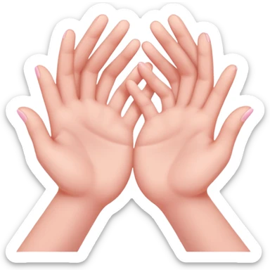 hands that are touching sticker