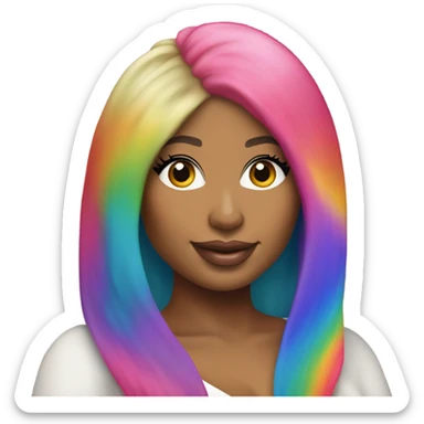 Nicki minaj with rainbow hair sticker