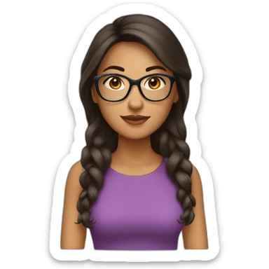 Latina brune avec lunette sticker