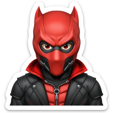 red hood with mask sticker