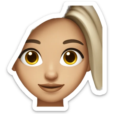 cute brunette with highlights and long eyelashes sticker