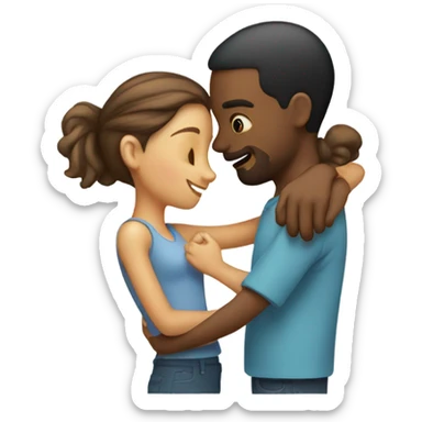 make a guy and a girl, they're hugging. They're facing each other sticker