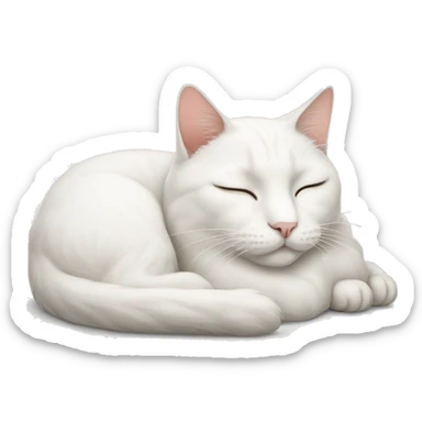 white cat sleeping sticker