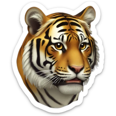 Tigre levantando pesas sticker