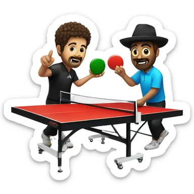 Jew and Mexican playing table tennis sticker