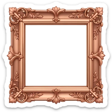 ornate roccoco square rose gold frame sticker