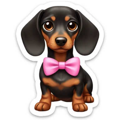 dachshund with pink bow sticker