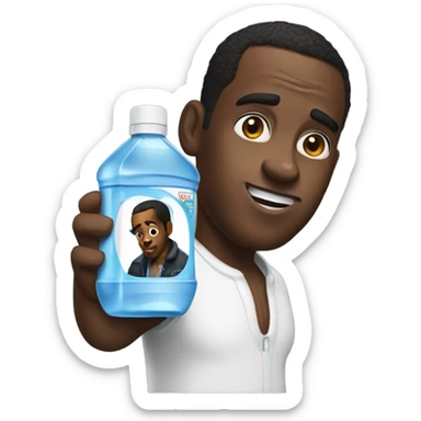 Diddy holding baby oil sticker