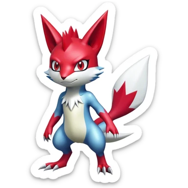 Cool Shiny Digimon-Sneasel-Zangoose-hybrid full body sticker