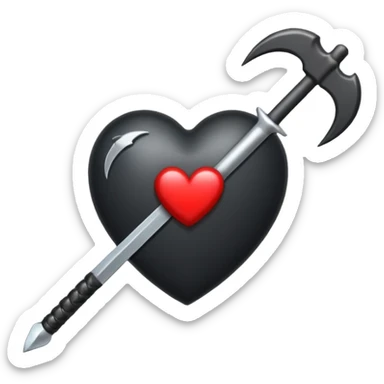 Corazón negro con una flecha sticker