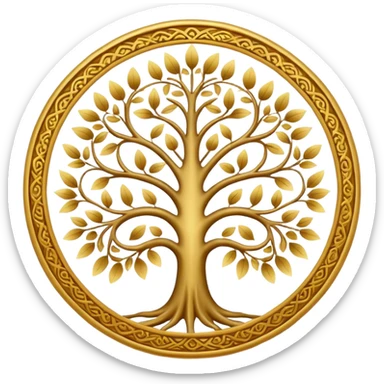 Golden mandala tree emoji sticker