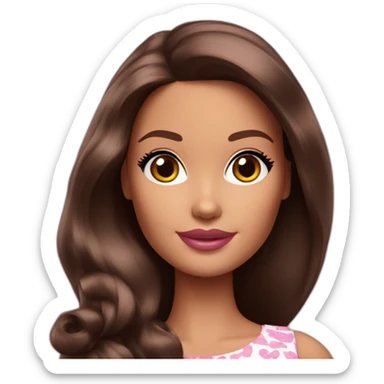 Barbie brune sticker
