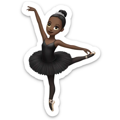 Ballerina with black wings looks like black swan  sticker