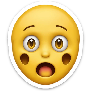 yellow emoji with a scared face getting choked sticker
