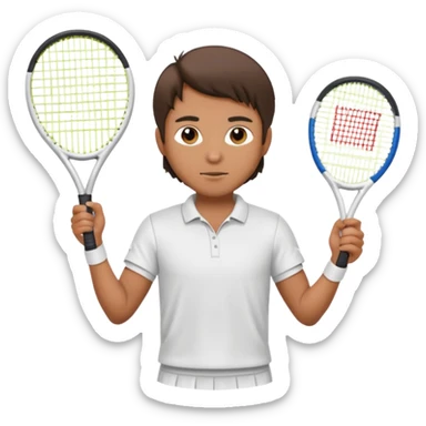 leon playing tennis sticker
