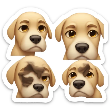 sad dog crying, tears in you eyes  sticker