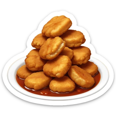 chicken nuggets tossed in sauce sticker