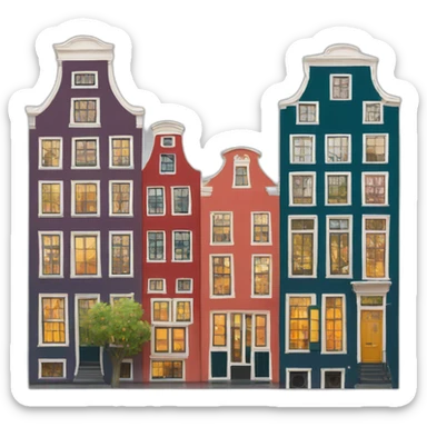 Amsterdam colorful houses sticker