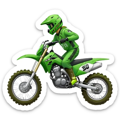 green kawasaki 250 dirt bike sticker