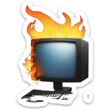 a gaming pc lighting on fire because of heat sticker