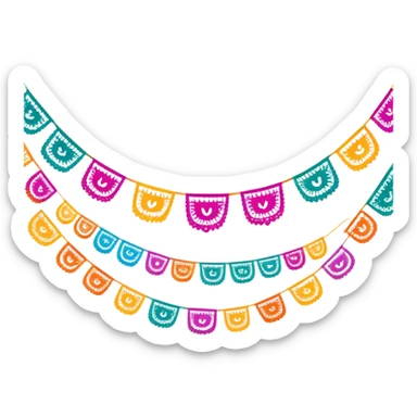 festive and vibrant garland of traditional mexican  sticker
