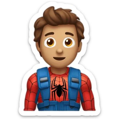 a photo of a correndo de um homem aranha soltando teia sticker