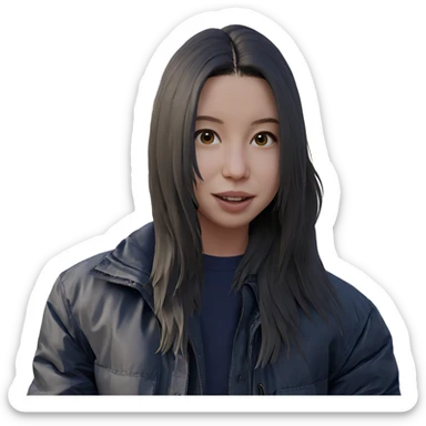 girl in jacket outdoors sticker