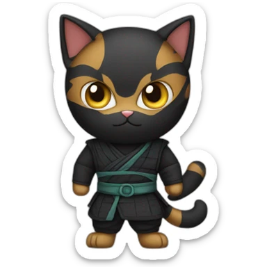 ninja cat, Waist Shot sticker