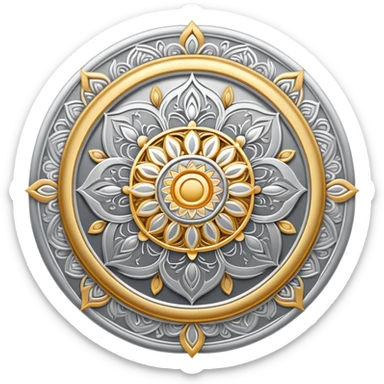 Golden and silver mandala sticker