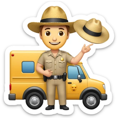 quiero un emoji de un agente de carga (freight forwarder) sticker