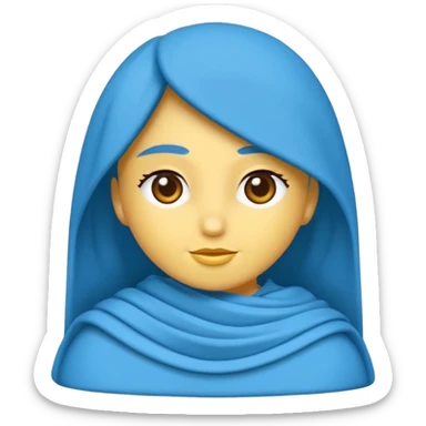 açık tenli  uzun kıvırcık sarı saçlı mavi gözlü yetişkin kadın sticker