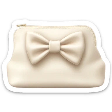 cream cosmetic bag with bow sticker