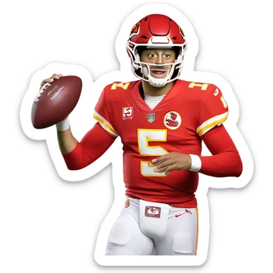  Patrick Mahomes as Kermit the Frog holding a football sticker