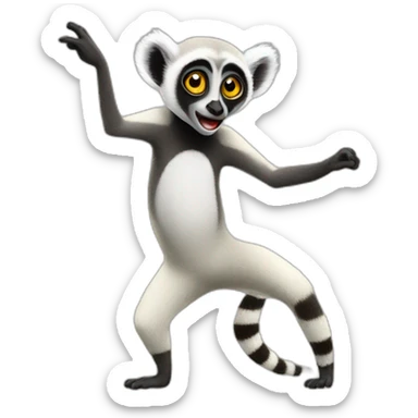 dancing lemur sticker