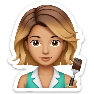 Hispanic Hairstylist coloring hair sticker