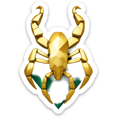 Scorpion Golden isotope Superman diamond green and blue world behind gold perfectly symetrical sticker