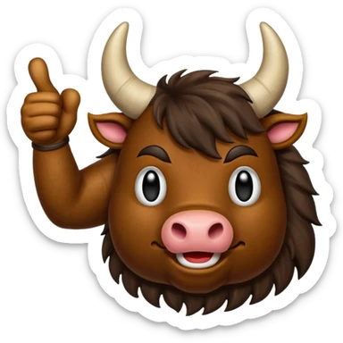 Emoji like (thumbs up) bull's hoof emoji sticker