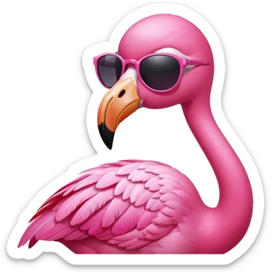 flamingo with sunglasses sticker