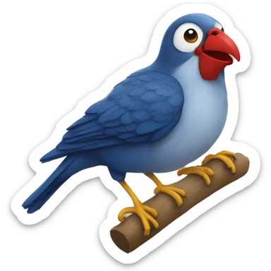 Oiseau qui fait un bisou sticker