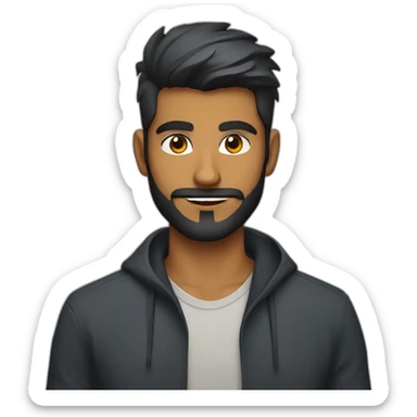 sri lankan 25 year old handsome and stylish guy with a beard and a evil smirk sticker