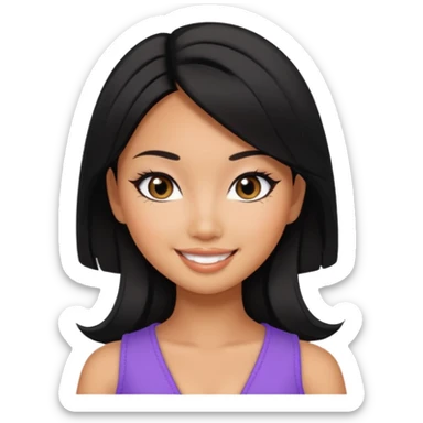 asian tanned beauty standard, pretty bratz baddie, black eyeliner sticker