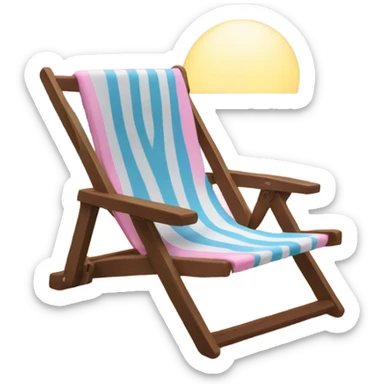 Pink sunset and beach chair sticker