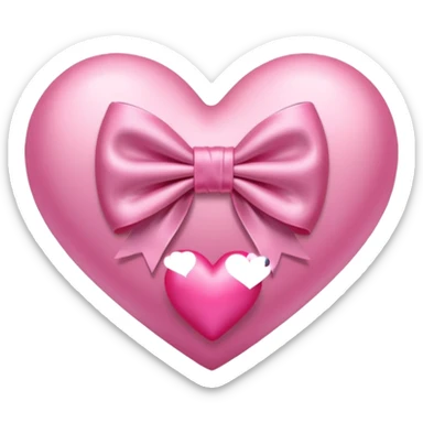A pink heart with bow sticker