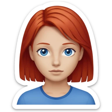 Pawg with red hair and blue eyes sticker