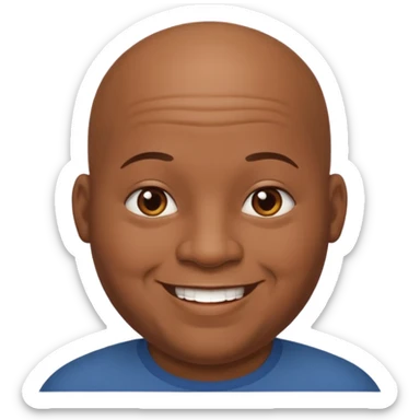 an african guy that's a bit chubby and has barely any hair sticker