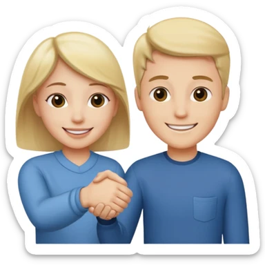 Dos personas dandose la mano como agradecimiento sticker