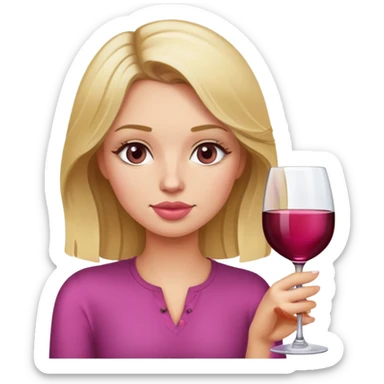 Dirty blonde woman drinking pink Wine  sticker