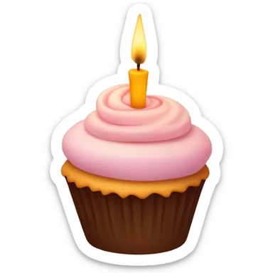 Cupcake with candle sticker