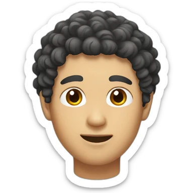 asian men with curly hair sticker