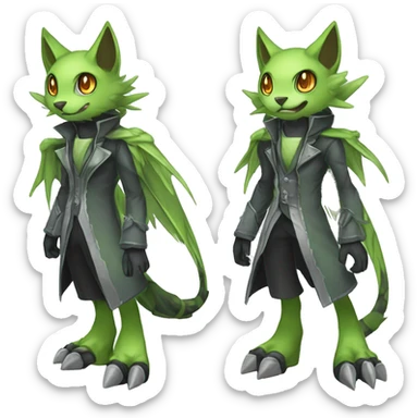 cute cool edgy sharp eldritch ethereal punk Digimon-Fakemon-animal full body sticker
